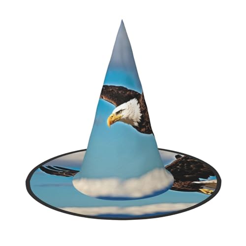 LEVNDIEJ Fliegender Adler Druck Halloween Hexenhut Hexenkostüm Frauen Cosplay Party Zauberer Hut Zubehör für Frauen von LEVNDIEJ