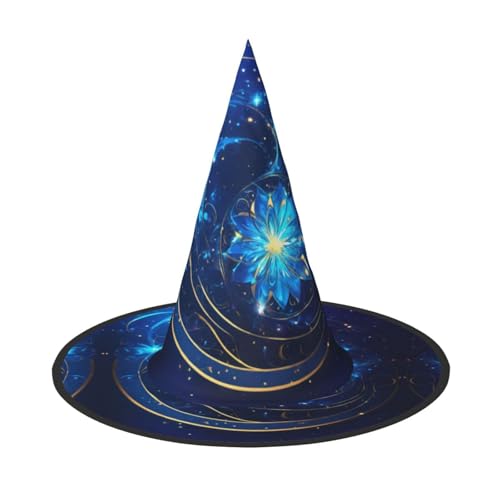 LEVNDIEJ Gänseblümchen Druck Halloween Hexenhut Hexenkostüm Frauen Cosplay Party Zauberer Hut Zubehör für Frauen von LEVNDIEJ
