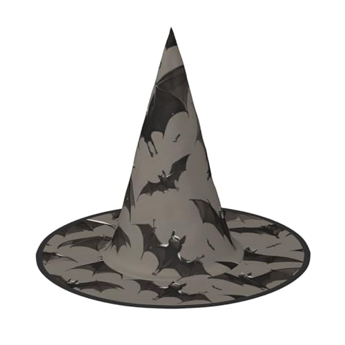LEVNDIEJ Halloween Fledermäuse grauer Druck Halloween Hexenhut Hexenkostüm Frauen Cosplay Party Zauberer Hut Zubehör für Frauen LEVNDIEJ Halloween Fledermäuse grauer Druck Halloween Hexenhut Hexenkostüm Frauen Cosplay Party Zauberer Hut Zubehör für Frauen von LEVNDIEJ