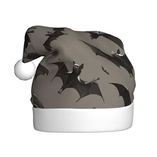 LEVNDIEJ Halloween-Fledermausmütze, grau, für Erwachsene, Weihnachtsmütze, Urlaub für Unisex, Weihnachtsmütze für Neujahrsparty von LEVNDIEJ