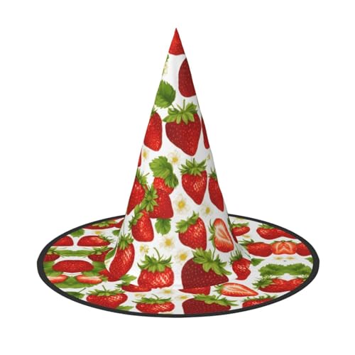 LEVNDIEJ Halloween-Hexenhut, Hexenkostüm, Erdbeermotiv, für Cosplay, Party, Zaubererhut, Zubehör für Frauen LEVNDIEJ Halloween-Hexenhut, Hexenkostüm, Erdbeermotiv, für Cosplay, Party, Zaubererhut, Zubehör für Frauen von LEVNDIEJ