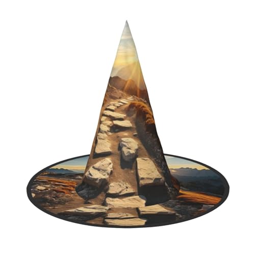 LEVNDIEJ Halloween-Hexenhut, Hexenkostüm, Motiv: Berg bei Sonnenaufgang, für Cosplay, Party, Zaubererhut, Zubehör für Frauen LEVNDIEJ Halloween-Hexenhut, Hexenkostüm, Motiv: Berg bei Sonnenaufgang, für Cosplay, Party, Zaubererhut, Zubehör für Frauen von LEVNDIEJ