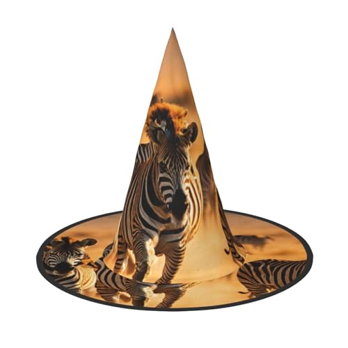 LEVNDIEJ Halloween-Hexenhut, Hexenkostüm, Zebra-Tierdruck, für Cosplay, Party, Zaubererhut, Zubehör für Frauen LEVNDIEJ Halloween-Hexenhut, Hexenkostüm, Zebra-Tierdruck, für Cosplay, Party, Zaubererhut, Zubehör für Frauen von LEVNDIEJ