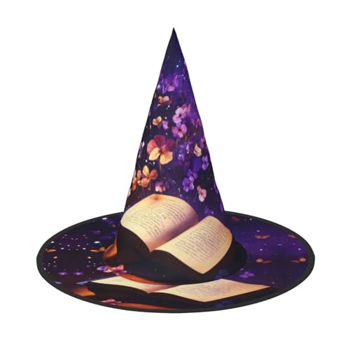 LEVNDIEJ Halloween-Hexenhut, Hexenkostüm mit Schmetterlings-Aufdruck, für Cosplay, Party, Zaubererhut, Zubehör für Frauen LEVNDIEJ Halloween-Hexenhut, Hexenkostüm mit Schmetterlings-Aufdruck, für Cosplay, Party, Zaubererhut, Zubehör für Frauen von LEVNDIEJ