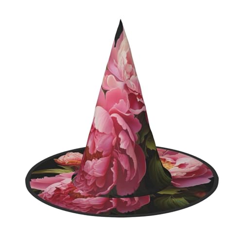 LEVNDIEJ Halloween Hexenhut Hexenkostüm mit Pfingstrosenaufdruck, für Cosplay, Party, Zaubererhut, Zubehör für Frauen LEVNDIEJ Halloween Hexenhut Hexenkostüm mit Pfingstrosenaufdruck, für Cosplay, Party, Zaubererhut, Zubehör für Frauen von LEVNDIEJ