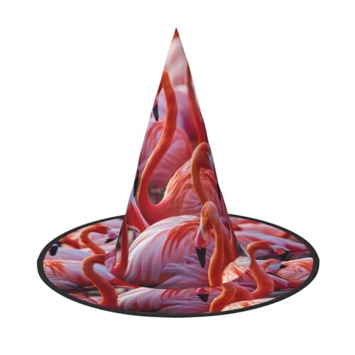 LEVNDIEJ Halloween-Hexenhut mit Flamingo-Druck, Hexenkostüm, für Cosplay, Party, Zaubererhut, Zubehör für Frauen LEVNDIEJ Halloween-Hexenhut mit Flamingo-Druck, Hexenkostüm, für Cosplay, Party, Zaubererhut, Zubehör für Frauen von LEVNDIEJ