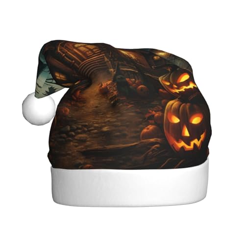LEVNDIEJ Halloween-Horror-Weihnachtsmannmütze, Erwachsene, Weihnachtsmütze, Urlaub für Unisex, Weihnachtsmütze für Neujahrsparty von LEVNDIEJ