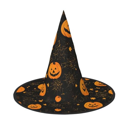LEVNDIEJ Halloween-Kürbis-Druck, Halloween-Hexenhut, Hexenkostüm, Damen, Cosplay, Party, Zaubererhut, Zubehör für Frauen LEVNDIEJ Halloween-Kürbis-Druck, Halloween-Hexenhut, Hexenkostüm, Damen, Cosplay, Party, Zaubererhut, Zubehör für Frauen von LEVNDIEJ