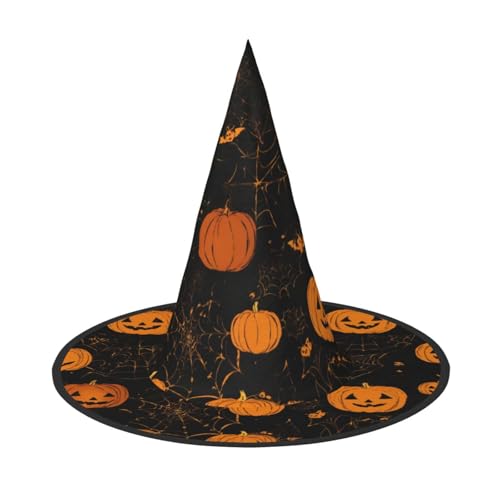LEVNDIEJ Halloween-Kürbis-Druck, Halloween-Hexenhut, Hexenkostüm, Damen, Cosplay, Party, Zaubererhut, Zubehör für Frauen LEVNDIEJ Halloween-Kürbis-Druck, Halloween-Hexenhut, Hexenkostüm, Damen, Cosplay, Party, Zaubererhut, Zubehör für Frauen von LEVNDIEJ