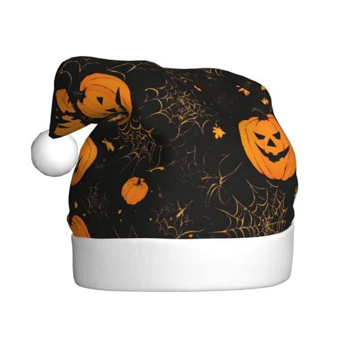 LEVNDIEJ Halloween-Kürbis-Weihnachtsmannmütze, Erwachsene, Weihnachtsmütze, Urlaub für Unisex, Weihnachtsmütze für Neujahrsparty von LEVNDIEJ