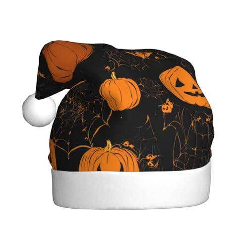 LEVNDIEJ Halloween-Kürbis-Weihnachtsmannmütze, Erwachsene, Weihnachtsmütze, Urlaub für Unisex, Weihnachtsmütze für Neujahrsparty von LEVNDIEJ