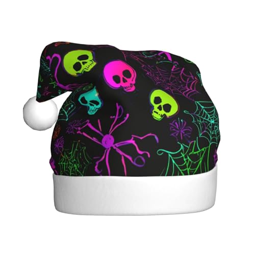 LEVNDIEJ Halloween-Totenkopf-Weihnachtsmannmütze, Erwachsene, Weihnachtsmütze, Urlaub für Unisex, Weihnachtsmütze für Neujahr, festliche Party von LEVNDIEJ