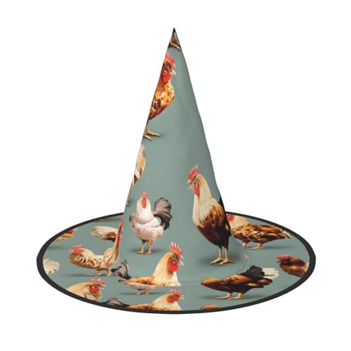 LEVNDIEJ Huhn-Druck, Halloween-Hexenhut, Hexenkostüm, Damen, Cosplay, Party, Zauberer, Hut, Zubehör für Frauen LEVNDIEJ Huhn-Druck, Halloween-Hexenhut, Hexenkostüm, Damen, Cosplay, Party, Zauberer, Hut, Zubehör für Frauen von LEVNDIEJ