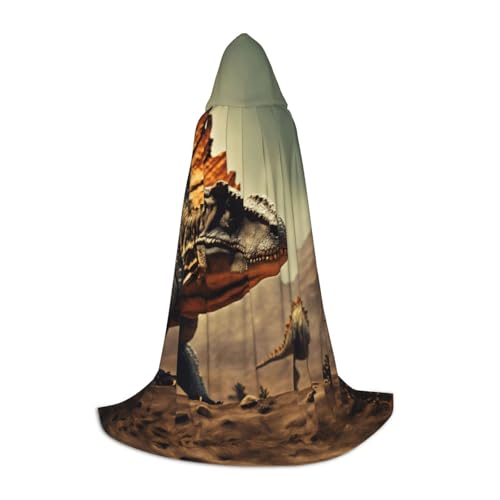 LEVNDIEJ Kapuzenumhang mit Dinosaurier-Druck für Damen und Herren, Mittelalter-Kostüm, Umhang für Halloween, Maskerade, Cosplay, Schwarz, Medium LEVNDIEJ Kapuzenumhang mit Dinosaurier-Druck für Damen und Herren, Mittelalter-Kostüm, Umhang für Halloween, Maskerade, Cosplay, Schwarz, Medium von LEVNDIEJ