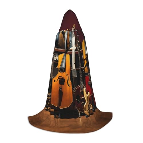 LEVNDIEJ Kapuzenumhang mit E-Gitarre, für Damen und Herren, Mittelalter-Kostüm, Umhang für Halloween, Maskerade, Cosplay, Schwarz, Large LEVNDIEJ Kapuzenumhang mit E-Gitarre, für Damen und Herren, Mittelalter-Kostüm, Umhang für Halloween, Maskerade, Cosplay, Schwarz, Large von LEVNDIEJ