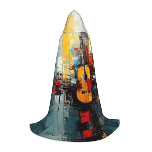 LEVNDIEJ Kapuzenumhang mit Gitarrenmalerei, für Damen und Herren, Mittelalter-Kostüm, Umhang für Halloween, Maskerade, Cosplay, Schwarz, Large LEVNDIEJ Kapuzenumhang mit Gitarrenmalerei, für Damen und Herren, Mittelalter-Kostüm, Umhang für Halloween, Maskerade, Cosplay, Schwarz, Large von LEVNDIEJ