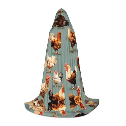 LEVNDIEJ Kapuzenumhang mit Huhn-Aufdruck, für Damen und Herren, Mittelalter-Kostüm, Umhang für Halloween, Maskerade, Cosplay, Schwarz, Large LEVNDIEJ Kapuzenumhang mit Huhn-Aufdruck, für Damen und Herren, Mittelalter-Kostüm, Umhang für Halloween, Maskerade, Cosplay, Schwarz, Large von LEVNDIEJ