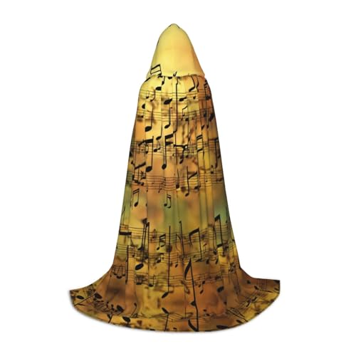 LEVNDIEJ Kapuzenumhang mit Musiknoten-Aufdruck, für Damen und Herren, Mittelalter-Kostüm, Umhang für Halloween, Maskerade, Cosplay, Schwarz, Large LEVNDIEJ Kapuzenumhang mit Musiknoten-Aufdruck, für Damen und Herren, Mittelalter-Kostüm, Umhang für Halloween, Maskerade, Cosplay, Schwarz, Large von LEVNDIEJ