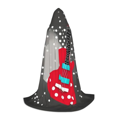 LEVNDIEJ Kapuzenumhang mit Punktemuster, für Damen und Herren, Mittelalter-Kostüm, Umhang für Halloween, Maskerade, Cosplay, Schwarz, Small von LEVNDIEJ