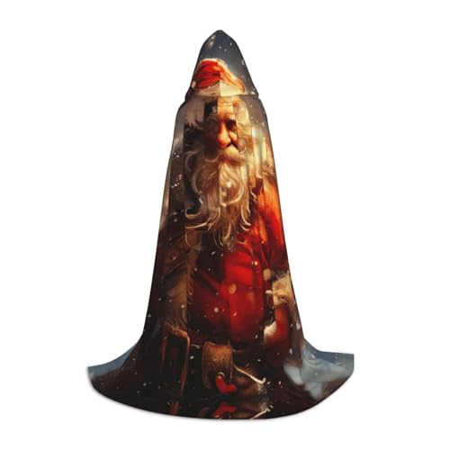LEVNDIEJ Kapuzenumhang mit Weihnachtsmann-Aufdruck für Damen und Herren, Mittelalter-Kostüm, Umhang für Halloween, Maskerade, Cosplay, Schwarz, Medium LEVNDIEJ Kapuzenumhang mit Weihnachtsmann-Aufdruck für Damen und Herren, Mittelalter-Kostüm, Umhang für Halloween, Maskerade, Cosplay, Schwarz, Medium von LEVNDIEJ