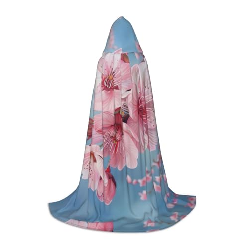 LEVNDIEJ Kapuzenumhang mit japanischem Kirschblumen-Druck, für Damen und Herren, Mittelalter-Kostüm, Umhang, Halloween, Maskerade, Cosplay, Schwarz, L LEVNDIEJ Kapuzenumhang mit japanischem Kirschblumen-Druck, für Damen und Herren, Mittelalter-Kostüm, Umhang, Halloween, Maskerade, Cosplay, Schwarz, L von LEVNDIEJ