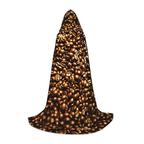 LEVNDIEJ Kapuzenumhang mit lustigem gerösteten Kaffeebohnen, für Damen und Herren, Mittelalter-Kostüm, Umhang, Halloween, Maskerade, Cosplay, Schwarz, L LEVNDIEJ Kapuzenumhang mit lustigem gerösteten Kaffeebohnen, für Damen und Herren, Mittelalter-Kostüm, Umhang, Halloween, Maskerade, Cosplay, Schwarz, L von LEVNDIEJ