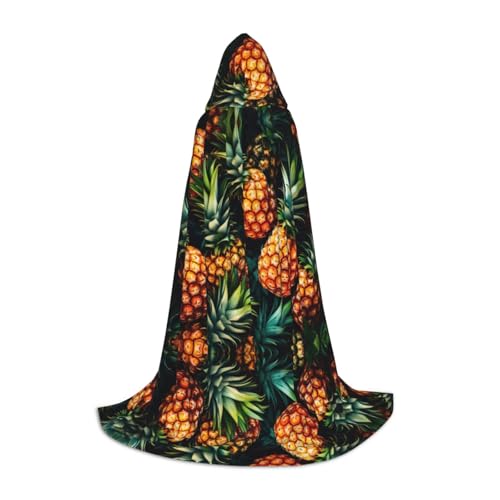 LEVNDIEJ Kapuzenumhang mit tropischem Ananas-Muster für Damen und Herren, Mittelalter-Kostüm, Umhang für Halloween, Cosplay, Schwarz, L LEVNDIEJ Kapuzenumhang mit tropischem Ananas-Muster für Damen und Herren, Mittelalter-Kostüm, Umhang für Halloween, Cosplay, Schwarz, L von LEVNDIEJ