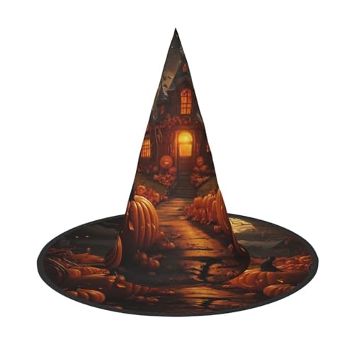 LEVNDIEJ Kürbis Halloween Druck Halloween Hexenhut Hexen Kostüm Frauen Cosplay Party Zauberer Hut Zubehör für Frauen LEVNDIEJ Kürbis Halloween Druck Halloween Hexenhut Hexen Kostüm Frauen Cosplay Party Zauberer Hut Zubehör für Frauen von LEVNDIEJ