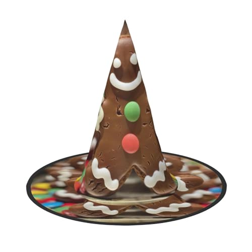 LEVNDIEJ Lebkuchenmann, Süßigkeiten-Druck, Halloween, Hexenhut, Hexenkostüm, Damen, Cosplay, Party, Zaubererhut, Zubehör für Frauen LEVNDIEJ Lebkuchenmann, Süßigkeiten-Druck, Halloween, Hexenhut, Hexenkostüm, Damen, Cosplay, Party, Zaubererhut, Zubehör für Frauen von LEVNDIEJ