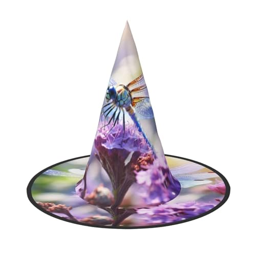 LEVNDIEJ Libellen und Blumen Druck Halloween Hexenhut Hexenkostüm Frauen Cosplay Party Zauberer Hut Zubehör für Frauen LEVNDIEJ Libellen und Blumen Druck Halloween Hexenhut Hexenkostüm Frauen Cosplay Party Zauberer Hut Zubehör für Frauen von LEVNDIEJ
