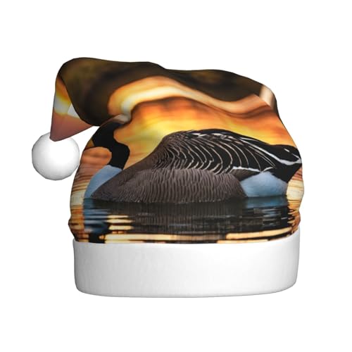 LEVNDIEJ Loon Nature Weihnachtsmütze mit Vogelmotiv, für Erwachsene, Weihnachtsmütze, Unisex von LEVNDIEJ