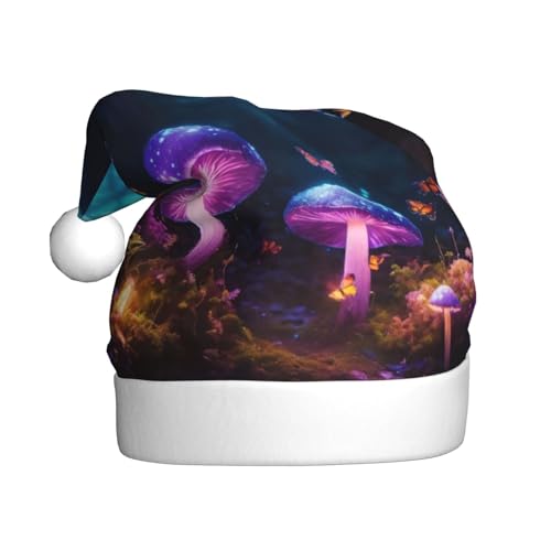 LEVNDIEJ Magische Pilz-Weihnachtsmannmütze, Erwachsene, Weihnachtsmütze, Feiertag für Unisex, Weihnachtsmütze für Neujahr, festliche Party von LEVNDIEJ