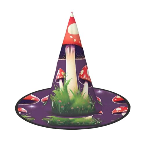 LEVNDIEJ Magischer roter Pilz-Druck, Halloween-Hexenhut, Hexenkostüm, Damen, Cosplay, Party, Zaubererhut, Zubehör für Frauen LEVNDIEJ Magischer roter Pilz-Druck, Halloween-Hexenhut, Hexenkostüm, Damen, Cosplay, Party, Zaubererhut, Zubehör für Frauen von LEVNDIEJ