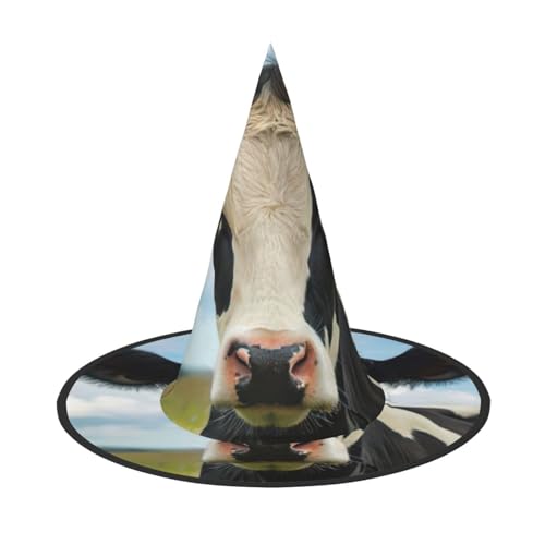 LEVNDIEJ Milchkuh-Druck, Halloween-Hexenhut, Hexenkostüm, Damen, Cosplay, Party, Zaubererhut, Zubehör für Frauen LEVNDIEJ Milchkuh-Druck, Halloween-Hexenhut, Hexenkostüm, Damen, Cosplay, Party, Zaubererhut, Zubehör für Frauen von LEVNDIEJ
