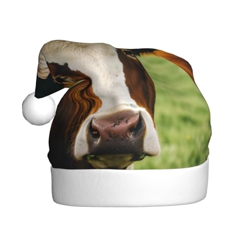 LEVNDIEJ Niedliche Kuh-Weihnachtsmannmütze, Erwachsene, Weihnachtsmütze, Urlaub für Unisex, Weihnachtsmütze für Neujahrsparty von LEVNDIEJ