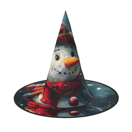 LEVNDIEJ Niedlicher Schneemann-Druck, Halloween-Hexenhut, Hexenkostüm, Damen, Cosplay, Party, Zaubererhut, Zubehör für Frauen LEVNDIEJ Niedlicher Schneemann-Druck, Halloween-Hexenhut, Hexenkostüm, Damen, Cosplay, Party, Zaubererhut, Zubehör für Frauen von LEVNDIEJ