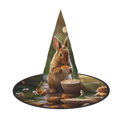 LEVNDIEJ Osterhase isst Druck Halloween Hexenhut Hexenkostüm Frauen Cosplay Party Zauberer Hut Zubehör für Frauen LEVNDIEJ Osterhase isst Druck Halloween Hexenhut Hexenkostüm Frauen Cosplay Party Zauberer Hut Zubehör für Frauen von LEVNDIEJ