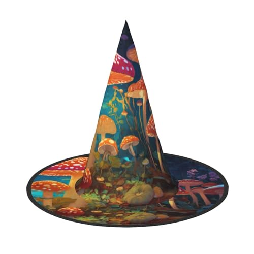 LEVNDIEJ Pilzdruck Halloween Hexenhut Hexenkostüm Frauen Cosplay Party Zauberer Hut Zubehör für Frauen von LEVNDIEJ