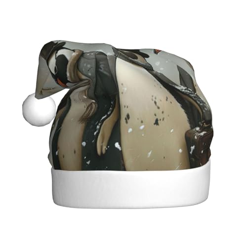 LEVNDIEJ Pinguin-Weihnachtsmannmütze, Erwachsene, Weihnachtsmütze, Urlaub für Unisex, Weihnachtsmütze für Neujahrsparty von LEVNDIEJ