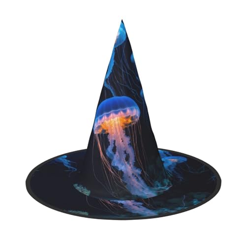LEVNDIEJ Quallen Ozean Druck Halloween Hexenhut Hexenkostüm Frauen Cosplay Party Zauberer Hut Zubehör für Frauen LEVNDIEJ Quallen Ozean Druck Halloween Hexenhut Hexenkostüm Frauen Cosplay Party Zauberer Hut Zubehör für Frauen von LEVNDIEJ