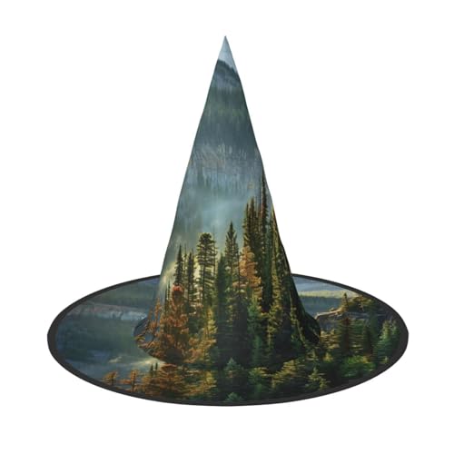 LEVNDIEJ Rocky Mountains Print Halloween Hexenhut Hexenkostüm Frauen Cosplay Party Zauberer Hut Zubehör für Frauen LEVNDIEJ Rocky Mountains Print Halloween Hexenhut Hexenkostüm Frauen Cosplay Party Zauberer Hut Zubehör für Frauen von LEVNDIEJ