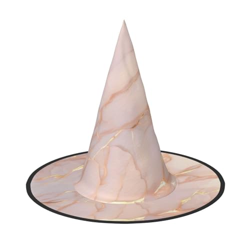 LEVNDIEJ Rotgoldener Marmor-Druck, Halloween, Hexenhut, Hexenkostüm, Damen, Cosplay, Party, Zaubererhut, Zubehör für Frauen LEVNDIEJ Rotgoldener Marmor-Druck, Halloween, Hexenhut, Hexenkostüm, Damen, Cosplay, Party, Zaubererhut, Zubehör für Frauen von LEVNDIEJ