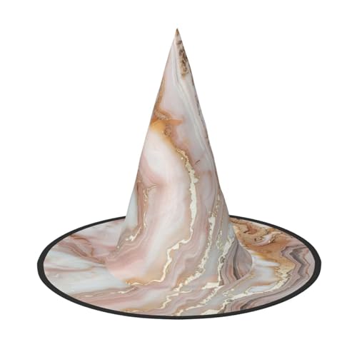 LEVNDIEJ Rotgoldener Marmor-Druck, Halloween, Hexenhut, Hexenkostüm, Damen, Cosplay, Party, Zaubererhut, Zubehör für Frauen LEVNDIEJ Rotgoldener Marmor-Druck, Halloween, Hexenhut, Hexenkostüm, Damen, Cosplay, Party, Zaubererhut, Zubehör für Frauen von LEVNDIEJ