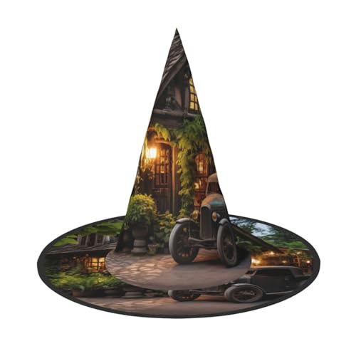 LEVNDIEJ Scheunentür-Druck, Halloween, Hexenhut, Hexenkostüm, Damen, Cosplay, Party, Zauberer, Hut, Zubehör für Frauen LEVNDIEJ Scheunentür-Druck, Halloween, Hexenhut, Hexenkostüm, Damen, Cosplay, Party, Zauberer, Hut, Zubehör für Frauen von LEVNDIEJ