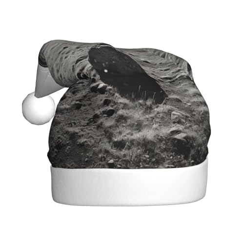 LEVNDIEJ Schwarze und weiße Golf-Weihnachtsmannmütze, Erwachsene, Weihnachtsmütze, Urlaub für Unisex, Weihnachtsmütze für Neujahrsparty von LEVNDIEJ