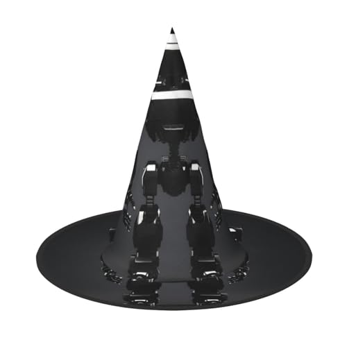 LEVNDIEJ Schwarzer Roboter-Druck, Halloween-Hexenhut, Hexenkostüm, Damen, Cosplay, Party, Zaubererhut, Zubehör für Frauen LEVNDIEJ Schwarzer Roboter-Druck, Halloween-Hexenhut, Hexenkostüm, Damen, Cosplay, Party, Zaubererhut, Zubehör für Frauen von LEVNDIEJ