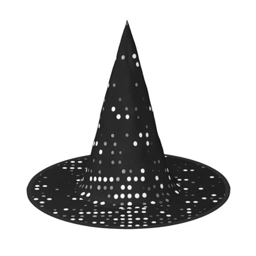 LEVNDIEJ Schwarzer runder Punkt-Druck Halloween Hexenhut Hexenkostüm Frauen Cosplay Party Zauberer Hut Zubehör für Frauen LEVNDIEJ Schwarzer runder Punkt-Druck Halloween Hexenhut Hexenkostüm Frauen Cosplay Party Zauberer Hut Zubehör für Frauen von LEVNDIEJ
