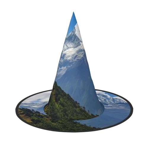 LEVNDIEJ Snowy Mountains Print Halloween Hexenhut Hexenkostüm Frauen Cosplay Party Zauberer Hut Zubehör für Frauen LEVNDIEJ Snowy Mountains Print Halloween Hexenhut Hexenkostüm Frauen Cosplay Party Zauberer Hut Zubehör für Frauen von LEVNDIEJ