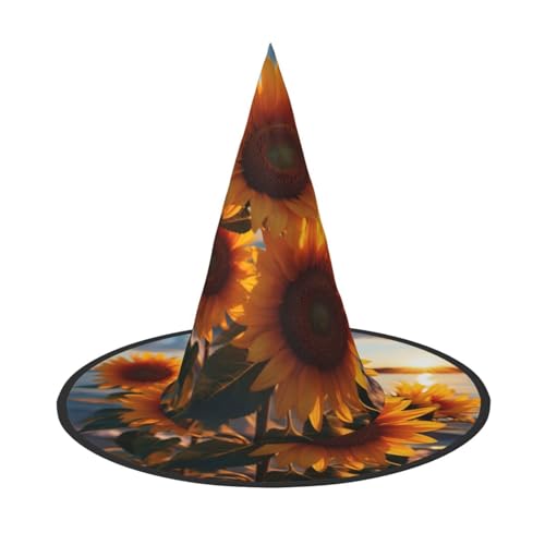 LEVNDIEJ Sonnenblumen Meer 2 Druck Halloween Hexenhut Hexenkostüm Frauen Cosplay Party Zauberer Hut Zubehör für Frauen LEVNDIEJ Sonnenblumen Meer 2 Druck Halloween Hexenhut Hexenkostüm Frauen Cosplay Party Zauberer Hut Zubehör für Frauen von LEVNDIEJ