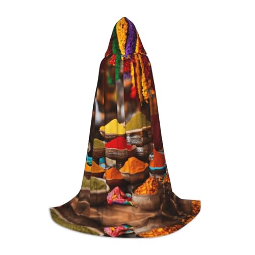 LEVNDIEJ Umhang mit Kapuze für Damen und Herren, Mittelalter-Kostüm, Umhang für Halloween, Maskerade, Cosplay, Schwarz, Large von LEVNDIEJ